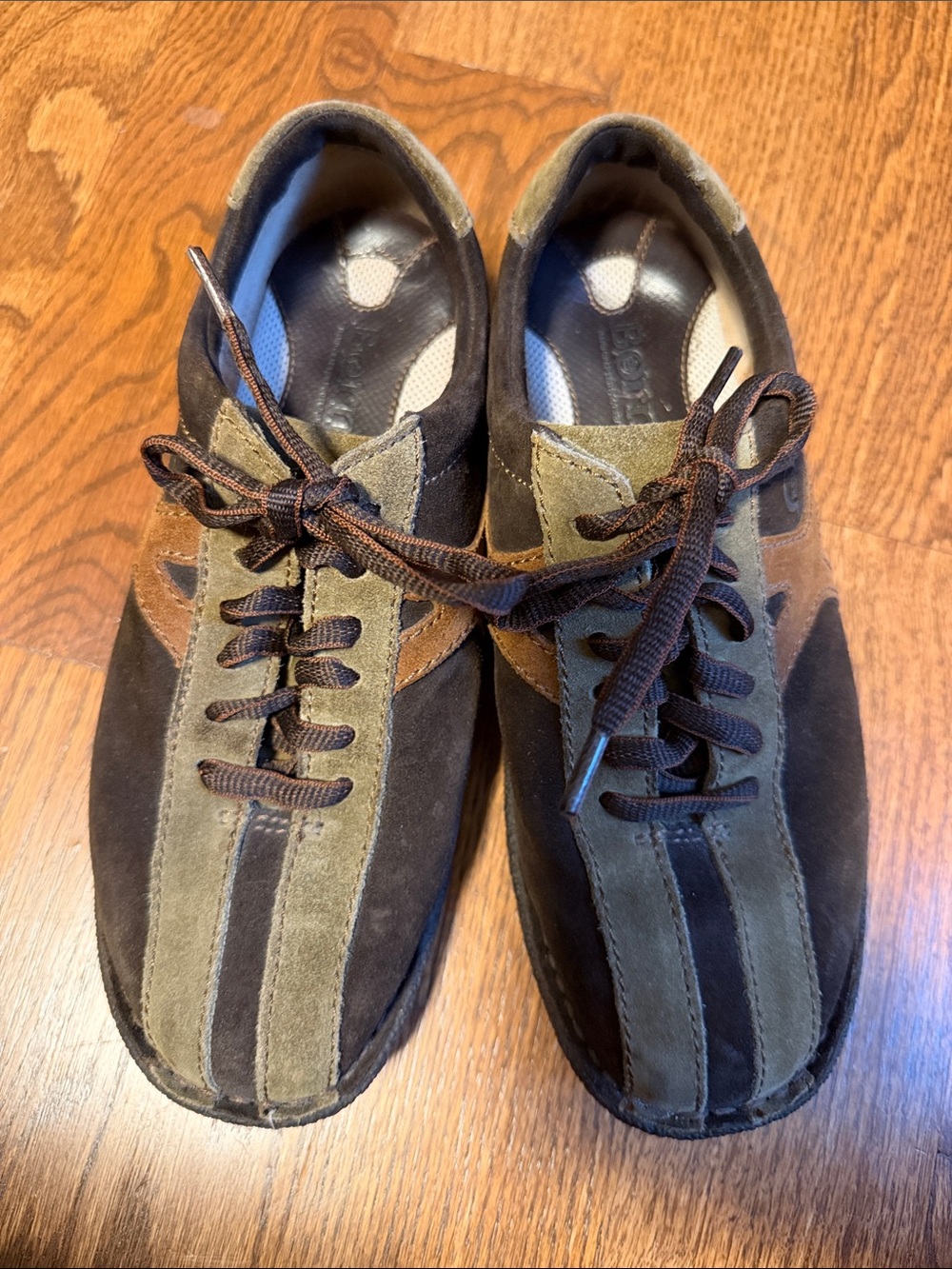 Born brown khaki suede lace up leather shoes size 7 / 38